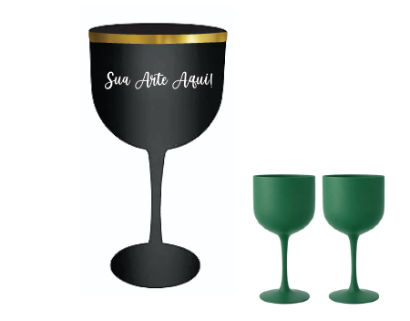 Taça de Gin Preto Fosco c/ Borda